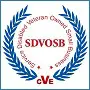 Logo of SDVOSB certified by CVE with a laurel wreath design.